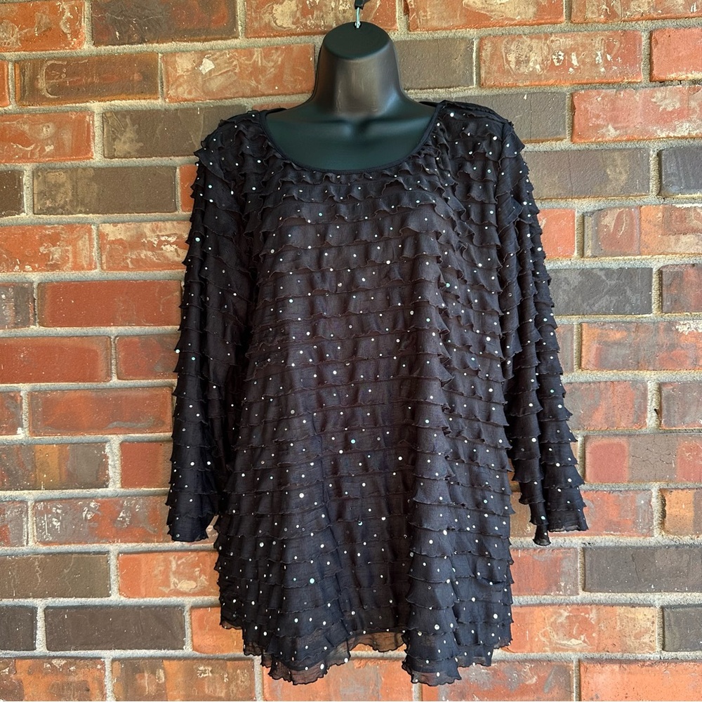 Kim Rogers Black Top with Silver Details